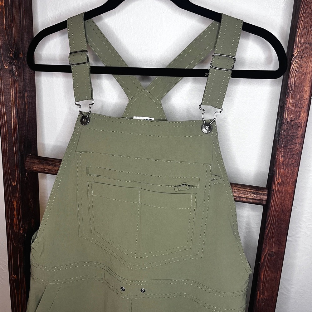 Duluth Trading Co Heirloom Gardening Overalls Olive Green Ripstop Womens M X 31 - Picture 2 of 8